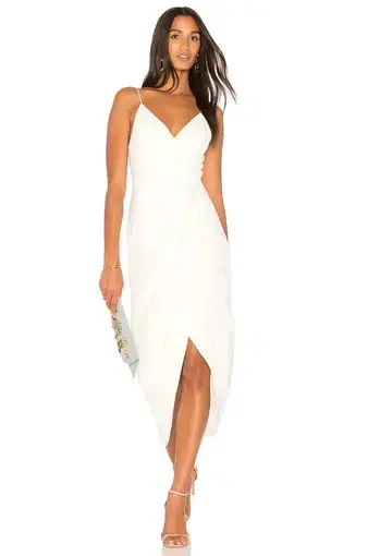 Shona Joy Cocktail Draped Dress Ivory Size 8
