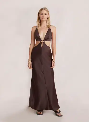 Bec & Bridge Felix Maxi Dress Brown Size 6