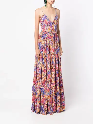 Rebecca Vallance Through the Grapevine Maxi Dress Multi Size 14