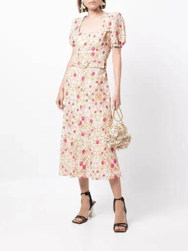 Rebecca Vallance Catania Midi Dress Floral Size 14