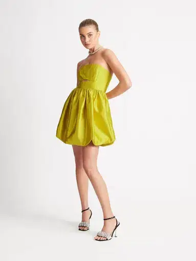 Sheike Imperial Mini Dress Yellow Size AU 6