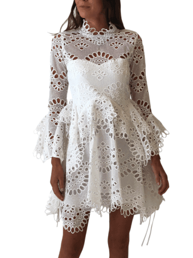 Thurley Leo Embroidered Dress in Ivory