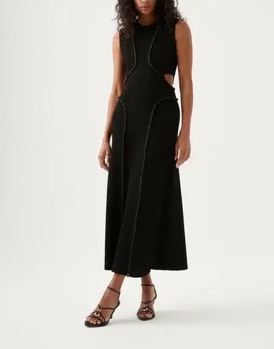 Aje Arp Cut Out Knit Midi Dress Black Size S / Au 8