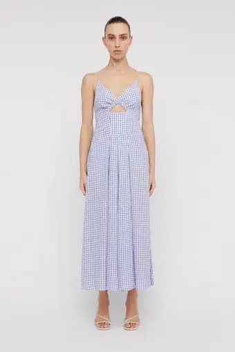 Scanlan Theodore Gingham Strappy Dress Mauve Size 8