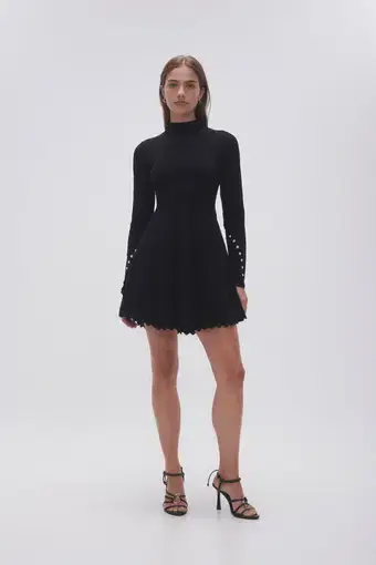 AJE Sylvia Knit Mini Dress Black Size 6