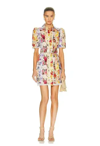 Zimmermann Wonderland Floral Shirt Dress Multi Size 1 / AU 10