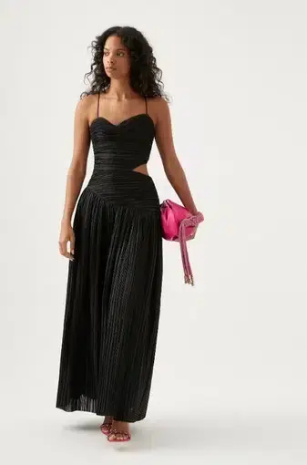 Aje Laurier Wave Maxi Dress in Black Size 8 / S