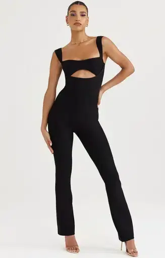 House of CB Yasmeen Bandage Jumpsuit Black Size 6