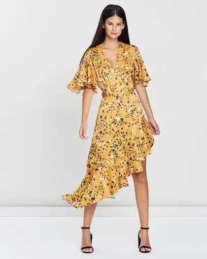 Lover Artiste Wrap Dress Print Size 14