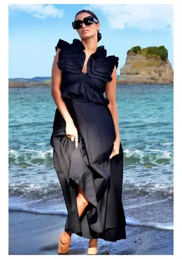Trelise Cooper Got the Frills for You Dress Black Size L / AU 14