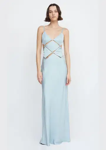 Bec & Bridge Diamond Days Strap Maxi Dress in Cloud Blue Size 10