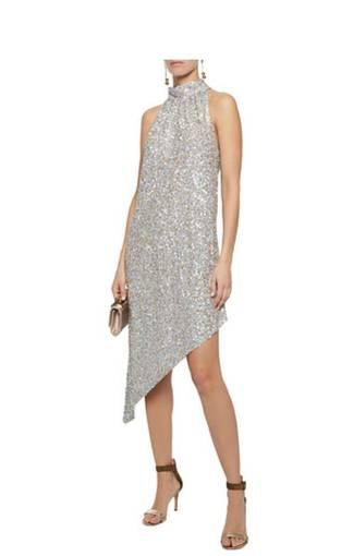 Anna Sui Asymmetric Sequin Embellished Chiffon Mini Dress Size 12