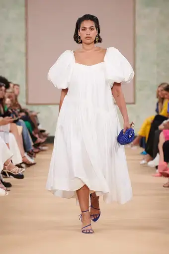 Aje Severine Smock Midi Dress White Size 16