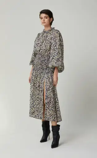 Bec & Bridge Emmanuelle Long Sleeve Midi Dress Print Size 14