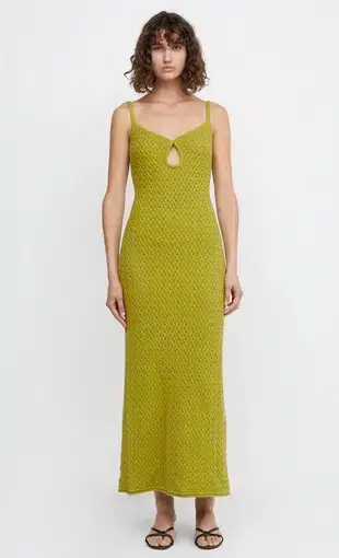 Effie Knit Key Maxi Dress in Fern Green Size Medium /Au 10