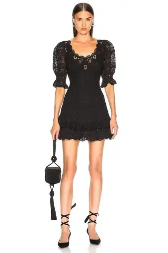 Jonathan Simkhai Crochet Lace Mini Dress Black Size 6