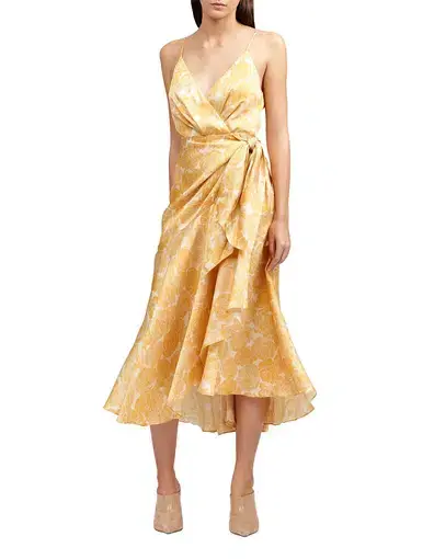 Acler Dana Wrap Midi Dress Lemon Floral
Size 12