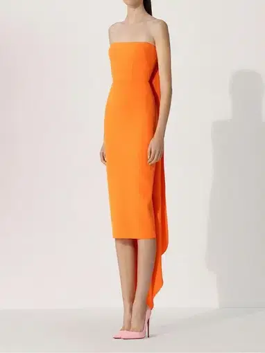 Alex Perry Hall Midi Dress in Orange Size 4