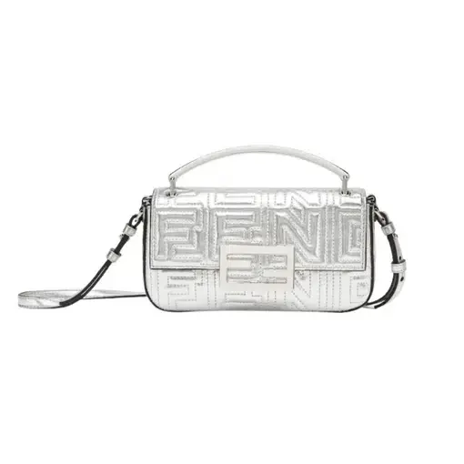 Fendi Baguette Phone Pouch Silver