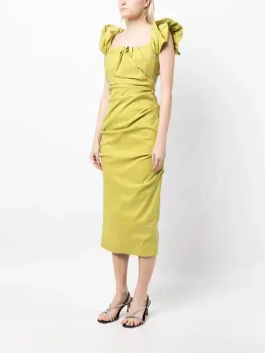 Rachel Gilbert Kalina Midi Dress Green Size 3 / AU 12