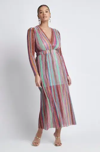 Sheike Summer Stripes Dress Multi Size 14