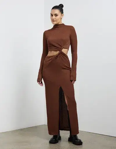 Camilla and Marc Haywood Twisted Dress Brown Size 12