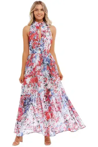 Sofia Irina Halter Gown Spring Floral Multi Size AU 6