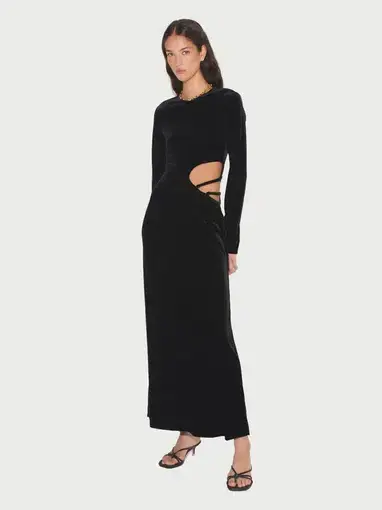 Hansen & Gretel Cortina Velvet Maxi Dress Black Size 12