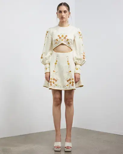 Alice McCall Lera Mini Dress Cream Size 8
