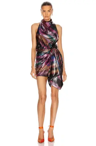 The Attico Sequin Halter Dress Multi Size AU 12