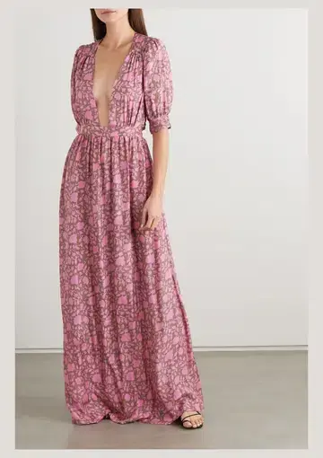 Hannah Artwear Surya Open Back Maxi Dress in Pink Size 10