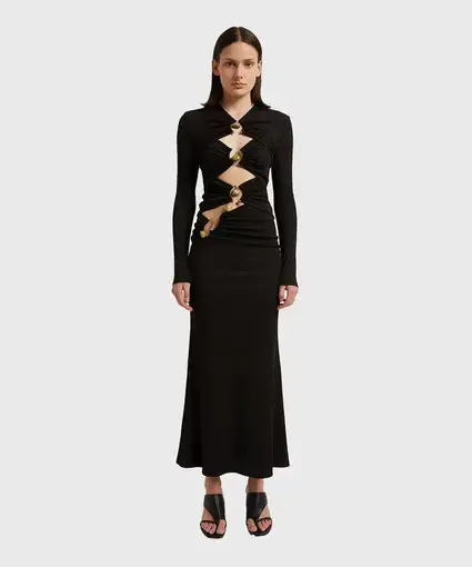 Christopher Esber Multi Orbit Long Sleeve Dress Black Size 6