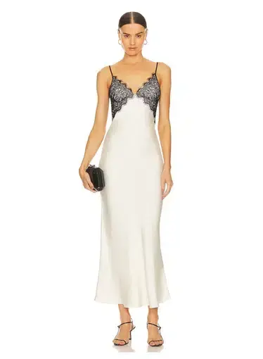 Bec & Bridge Emery Lace Maxi Dress in Ivory Black Size 6