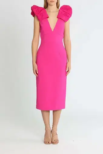 Rebecca Vallance Cupid's Bow Midi Fuschia Pink Size 14