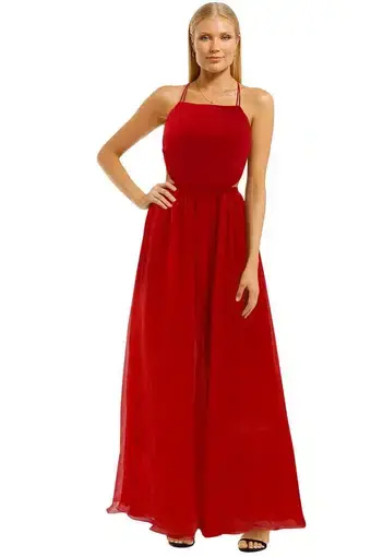Fame and Partners Mildred Dress Red Maxi Dress Size 8
