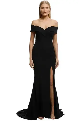 Samantha Rose Gia Off Shoulder Gown in Black Size 18