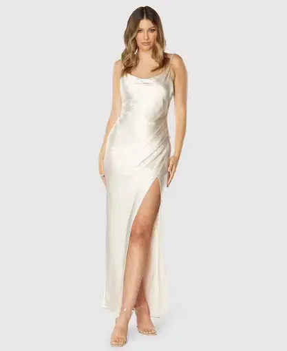 Azzurielle Zola Slip Dress Oyster Champagne Size 10