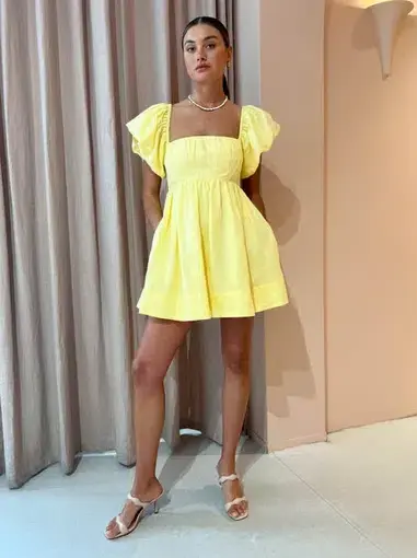 Sovere Relish Mini Dress in Lemon Butter Size 6