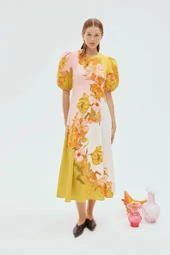 Alemais Silas Midi Dress Floral Size 10 