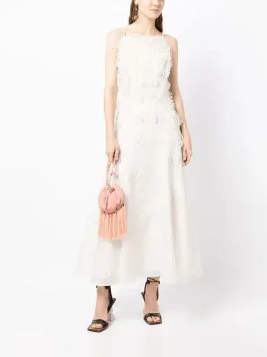 Rachel Gilbert Lorie Maxi Dress in Ivory Size 12