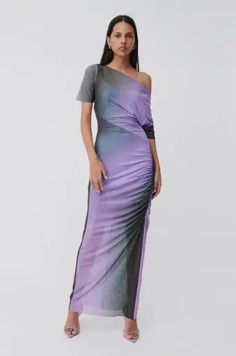 Suboo Olafur Dress Purple Multi Size L/Au 12