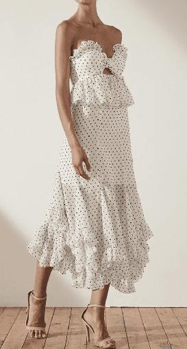 Wilder Tie Front Godet Midi Dress