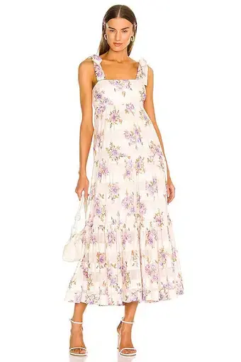Zimmermann Rosa Striped Picnic Dress Lilac Size 0/AU 8