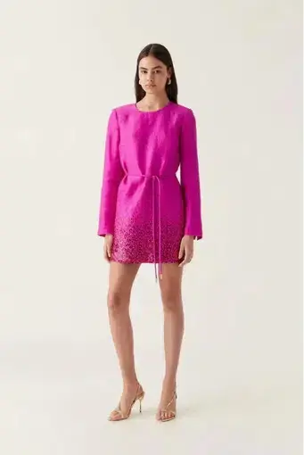 Aje Reflection Sequin Mini Dress in Deep Magenta Pink
Size AU 12.
