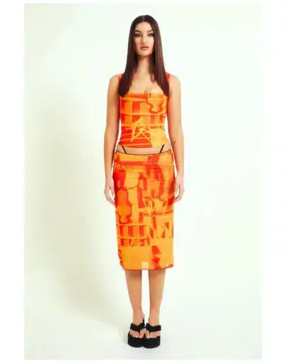 Miaou Moni Skirt in Stone Orange Size M / Au 10