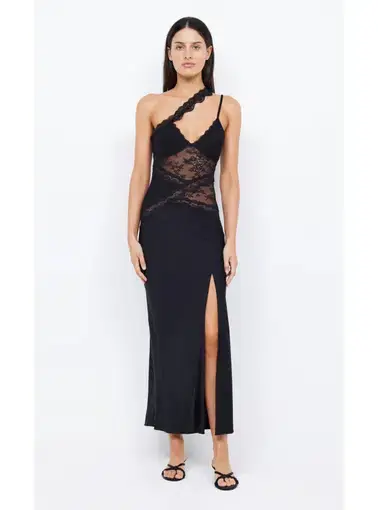 Bec & Bridge Ria Asym Dress Black Size AU 6