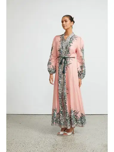 Zimmermann Moonshine Billow Long Sleeve Dress Pink Size 1 / AU 10