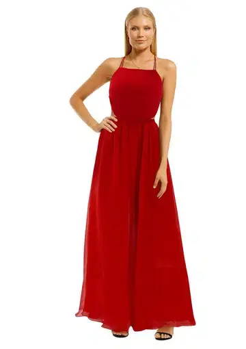 Fame and Partners Mildred Maxi Dress in Red Size 12