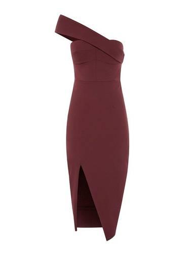 Sheike Valentine Midi Dress in Merlot 