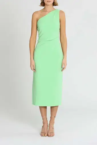 Bec & Bridge Clover Asymmetrical Midi Dress Green Size 8